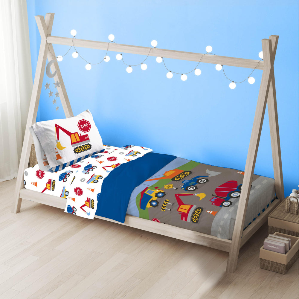 Sunny Side Up bedtime scene—toddler relaxing in vibrant comfort supports calm routines.