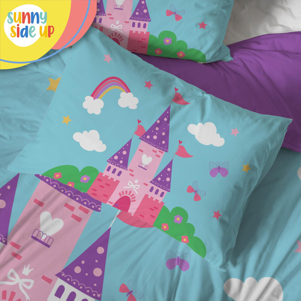 Sunny Side Up easy-care label highlights machine-washable, tumble-dry-low convenience.