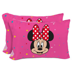 Sunny Side Up Minnie Mouse pillowcase front view shows soft pink microfiber for cozy bedtime