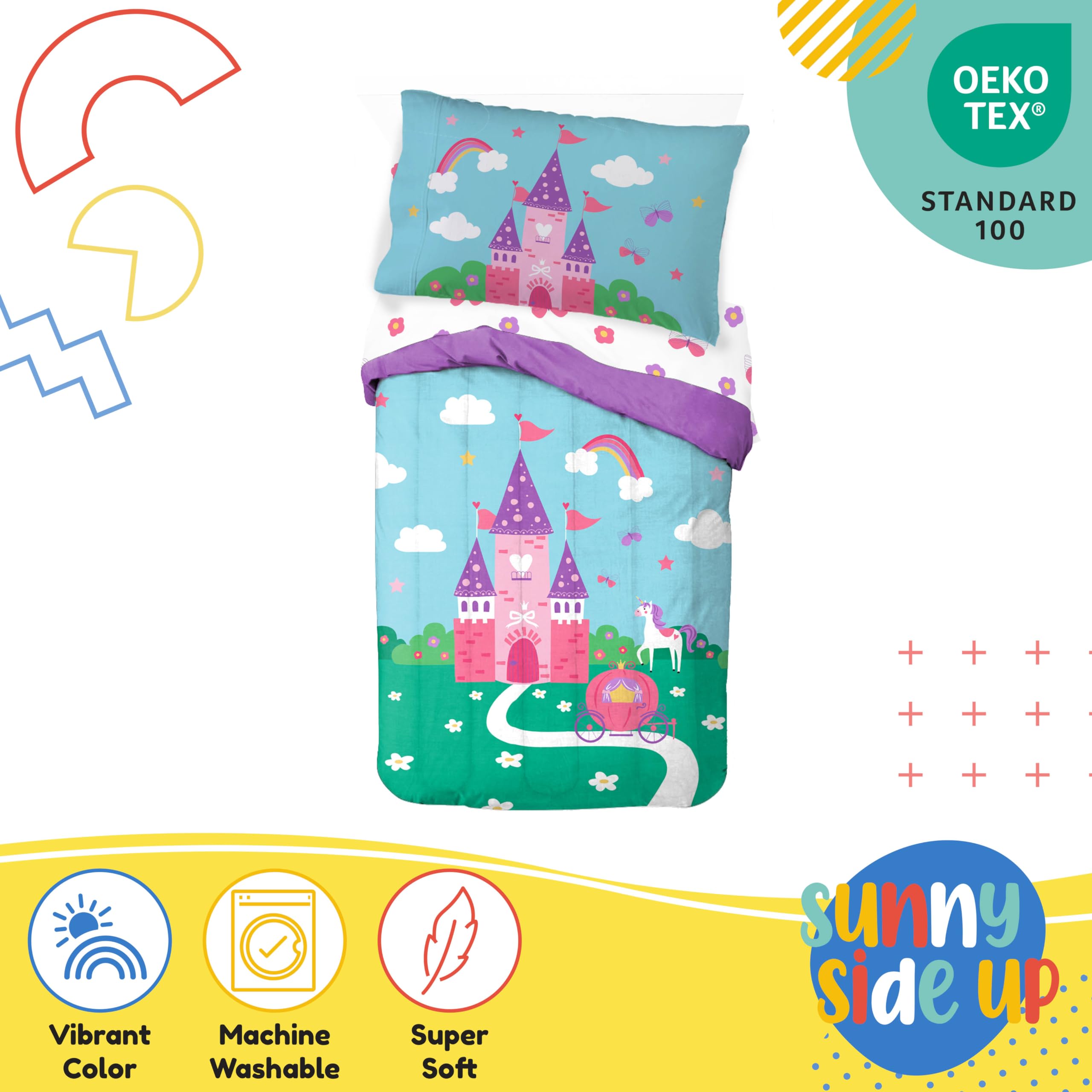 Sunny Side Up pillowcase 20x30 provides soft touch for sleepy heads during stories.