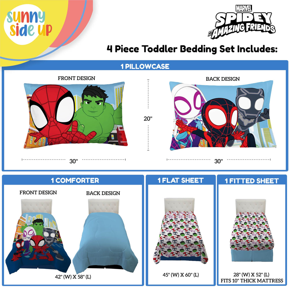 Sunny Side Up Spidey flat-sheet image showcases vibrant print for colorful mornings.