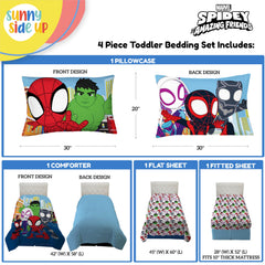 Sunny Side Up Spidey flat-sheet image showcases vibrant print for colorful mornings.