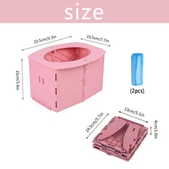 SunnySmile Travel Potty inside a bag showing ultra-light portability for trips.