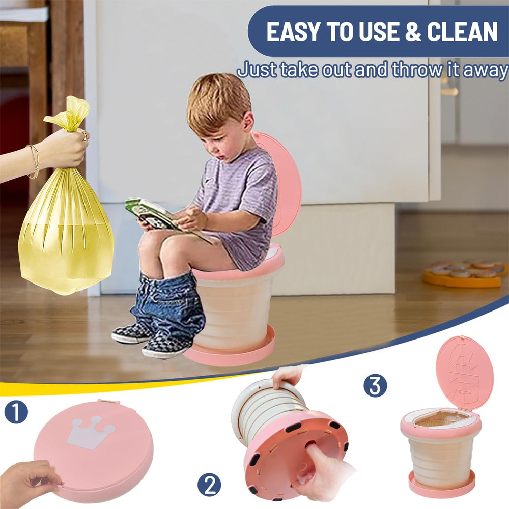 SunnySmile Travel Potty pink ABS material ensures safe, sturdy construction
