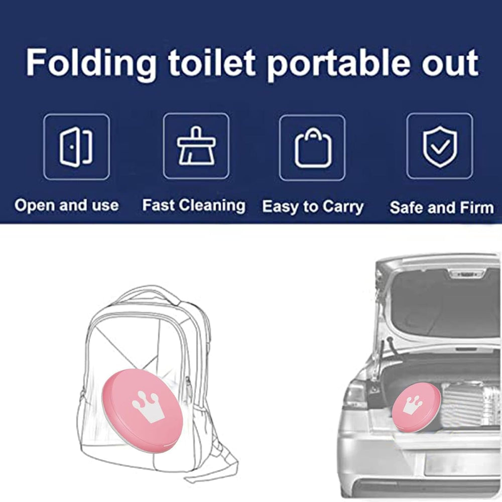 SunnySmile Travel Potty pink package includes storage bag and cleaning bags