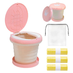 SunnySmile Travel Potty pink folded compact for travel bags and car trips