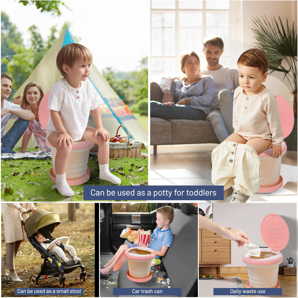 SunnySmile Travel Potty pink two-stage assembly for fast setup