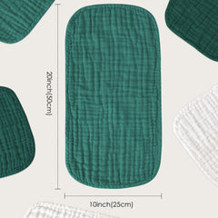 Sunny zzzZZ 4-layer absorbent muslin burp cloths for maximum absorbency with gentle touch.