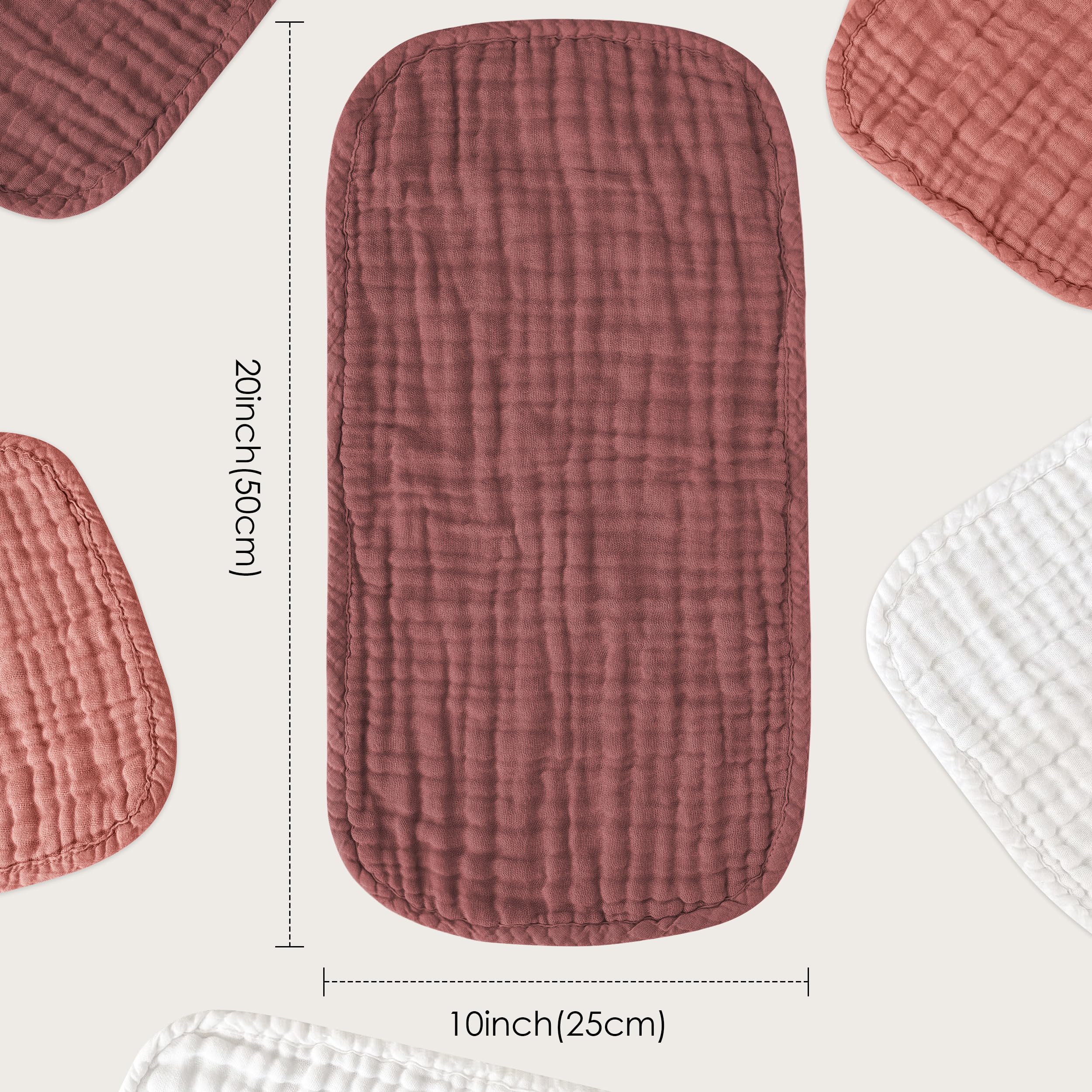 Sunny zzzZZ baby burp cloths 20x10 inch coverage during spit-ups.