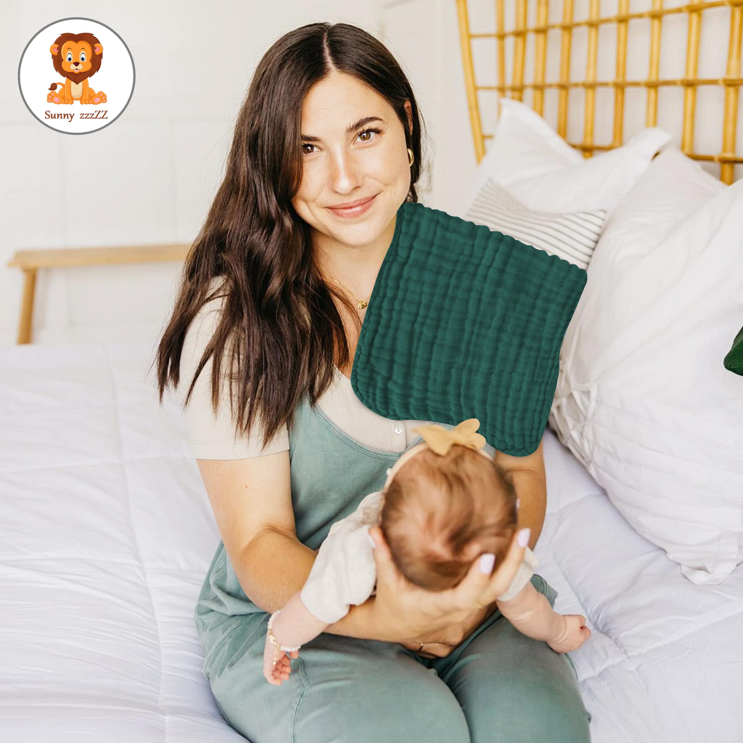 Sunny zzzZZ machine-washable and low-heat dry burp cloths simplify busy parenting.