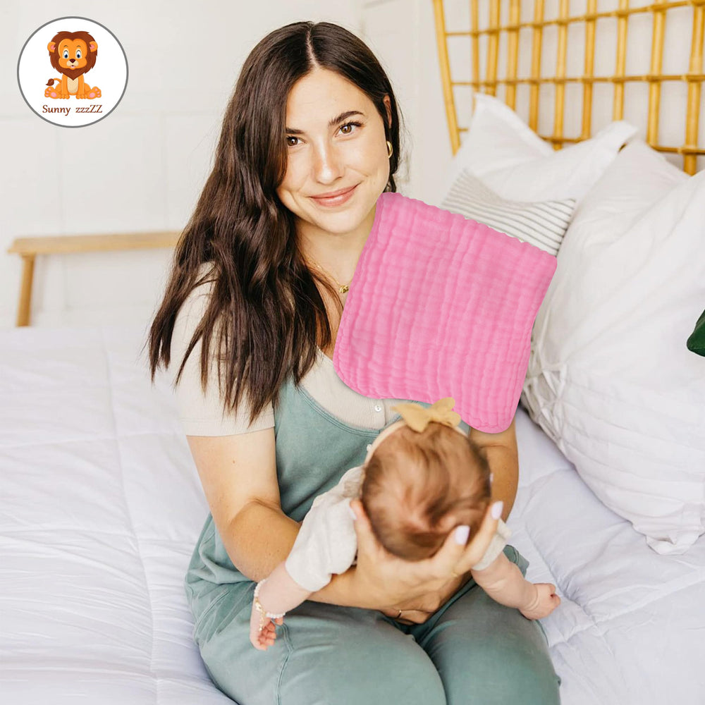 Sunny zzzZZ reinforced-edge muslin cloths resist unraveling and last through busy days