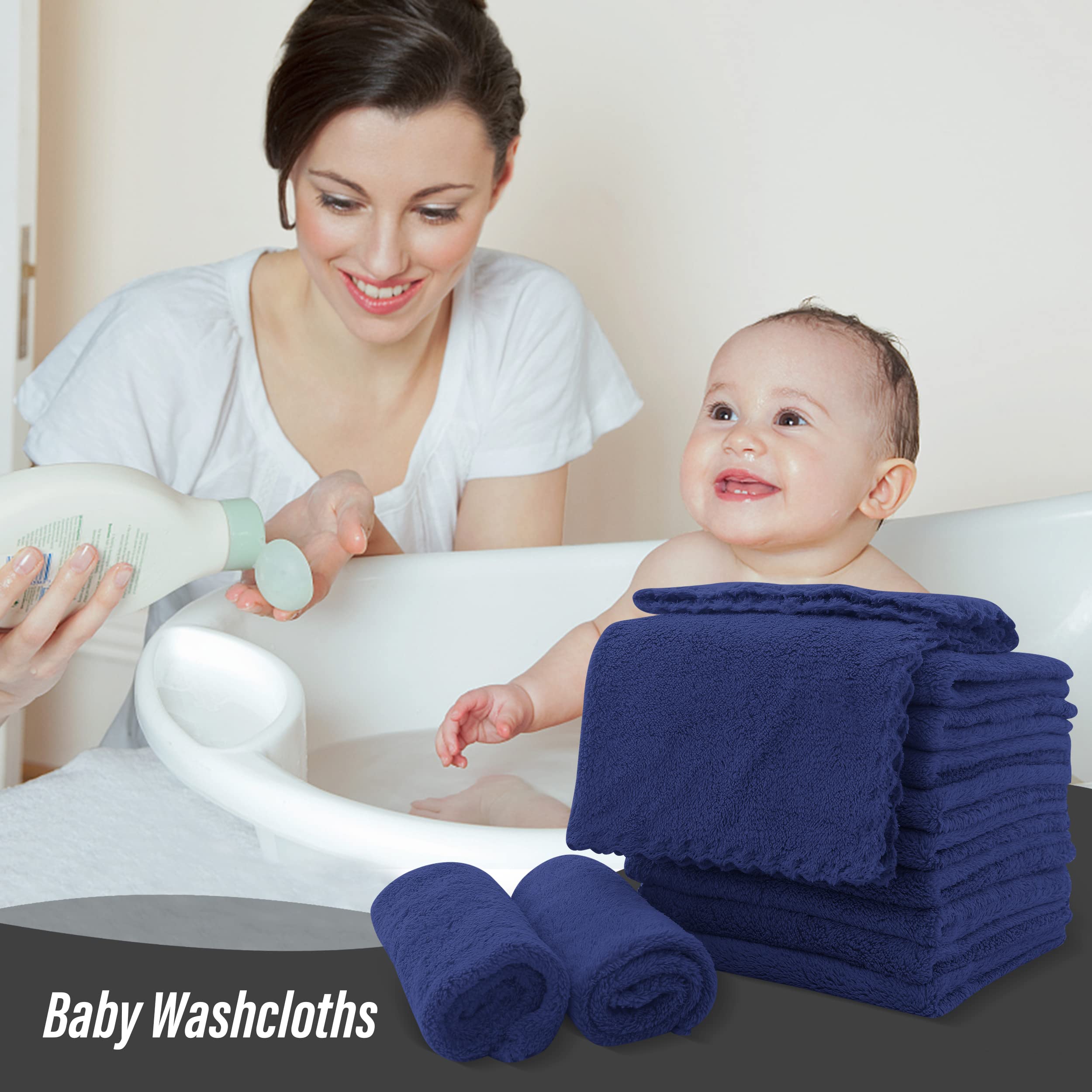 Sunny zzzZZ washcloths laid flat showing 10x10 inch size