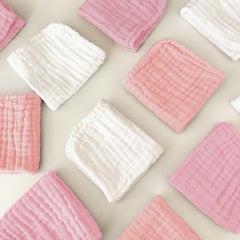 Sunny zzzZZ absorbent washcloths wick moisture for quick cleanups.
