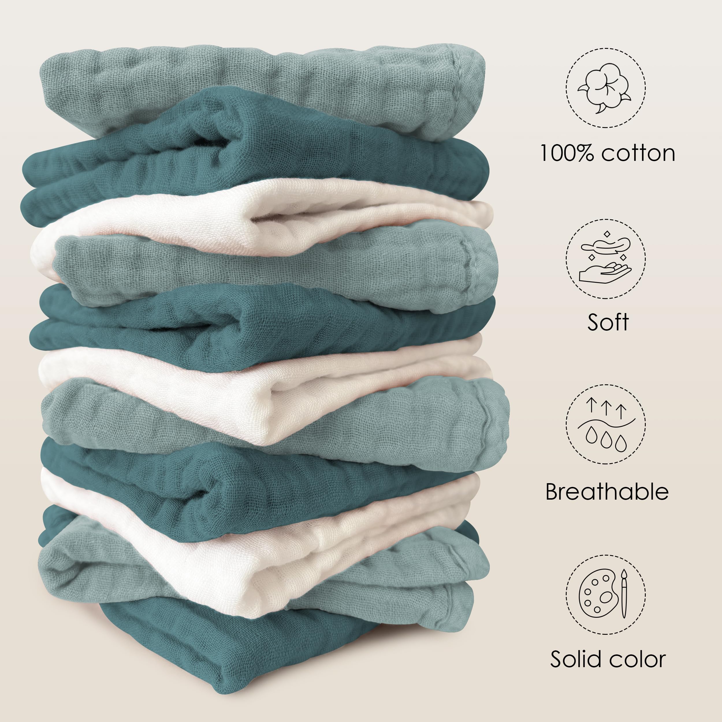 Sunny zzzZZ washcloths highlight durability and multi-use potential for daily use.