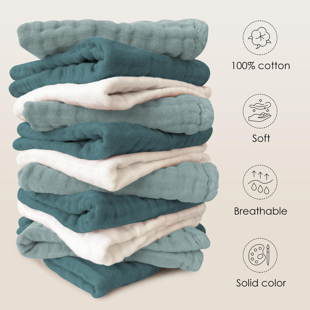 Sunny zzzZZ washcloths highlight durability and multi-use potential for daily use.