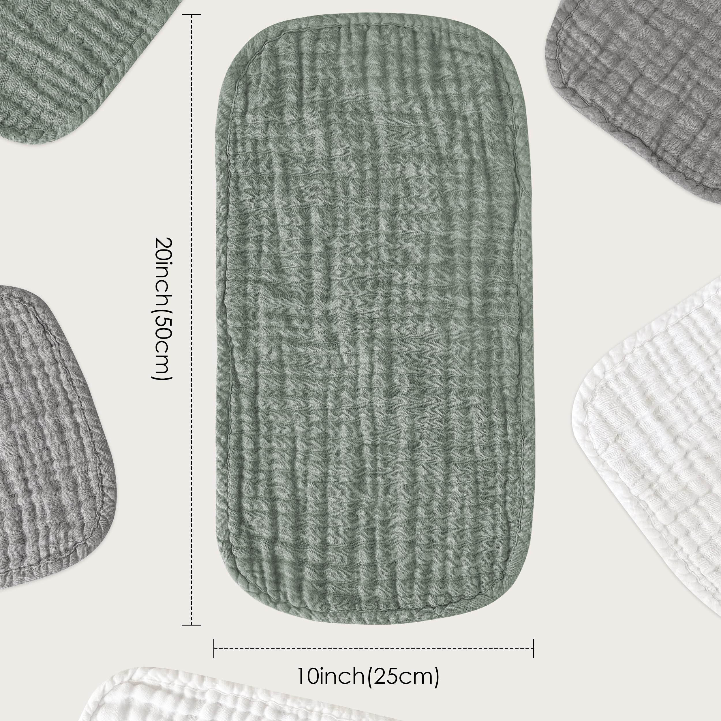 Sunny zzzZZ muslin burp cloth in grey offering soft, breathable comfort.
