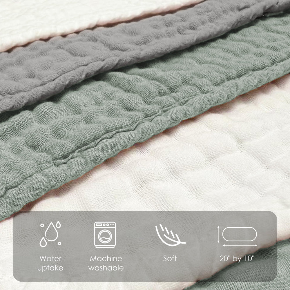 Close-up texture of Sunny zzzZZ muslin burp cloth showcasing cotton softness.