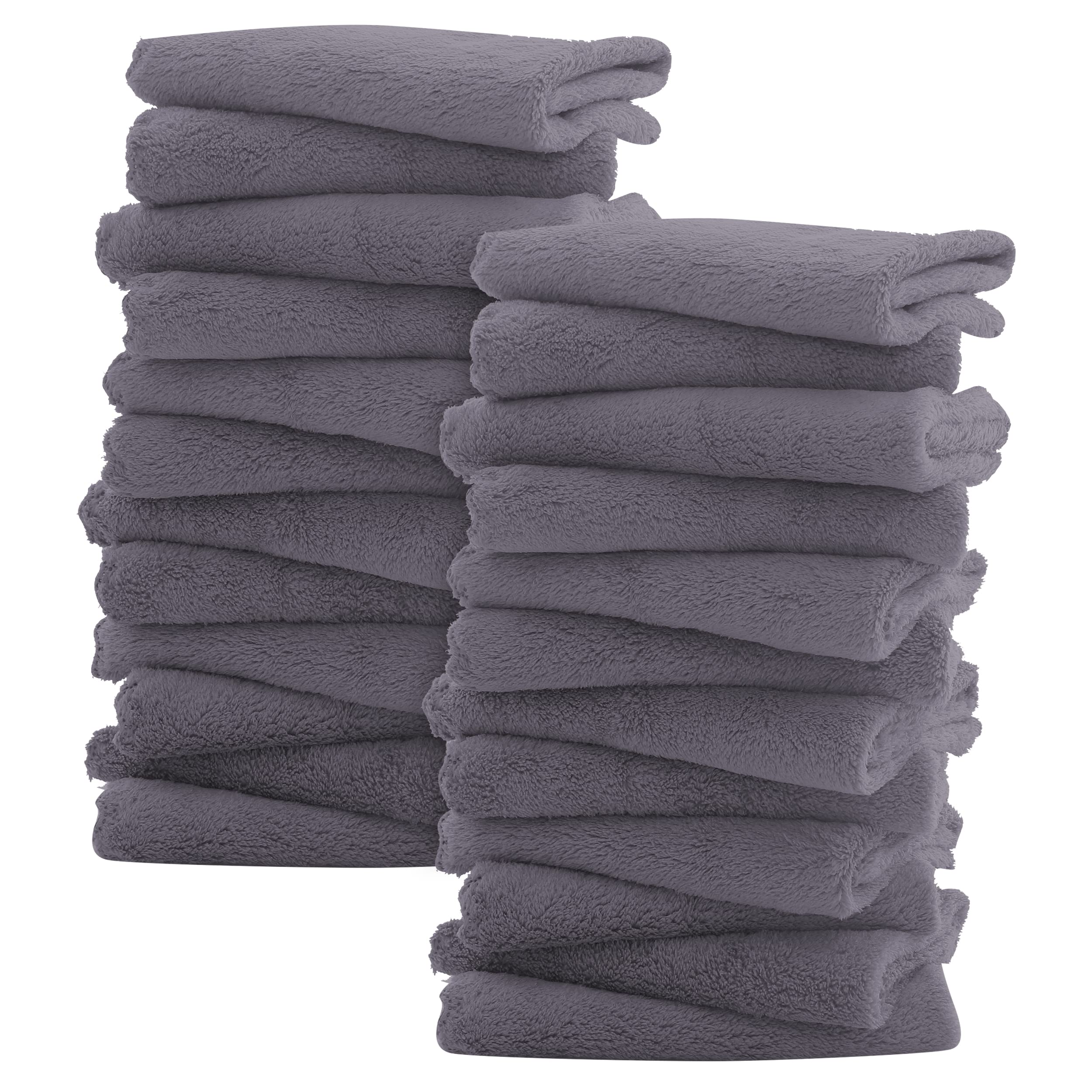 Sunny zzzZZ Ultra-Soft Washcloths close-up with plush coral fleece for gentle cleansing