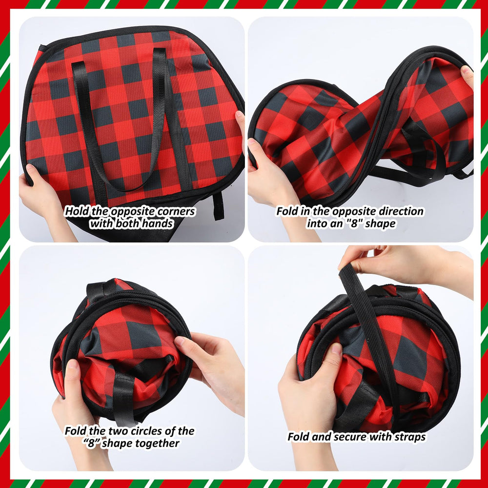 Sunnymove buffalo plaid basket interior with toys organized in a living room setup.
