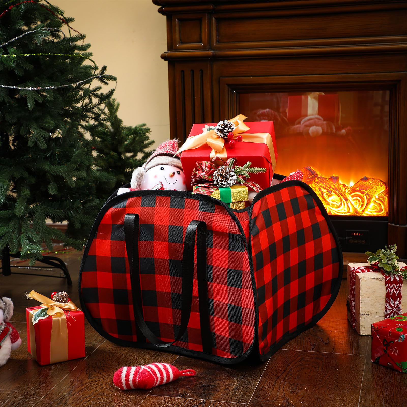 Sunnymove storage basket in playroom ready for blankets and seasonal decor.