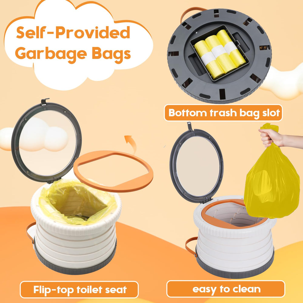 SunnySmile portable potty seat open for quick toddler toilet use during travel.