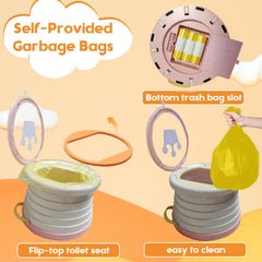 SunnySmile portable potty pink indoors-outdoors-use supports versatile camping and home use.