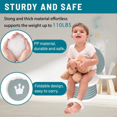 SunnySmile potty seat open showing smooth contours for easy seating