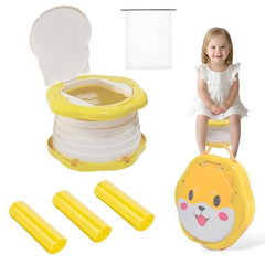 SunnySmile travel potty folded compactly for easy carry during trips.