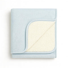 Sunshine & Snuggles ultra plush 30x40 blanket cloud blue front view showing buttery softness for cuddles.
