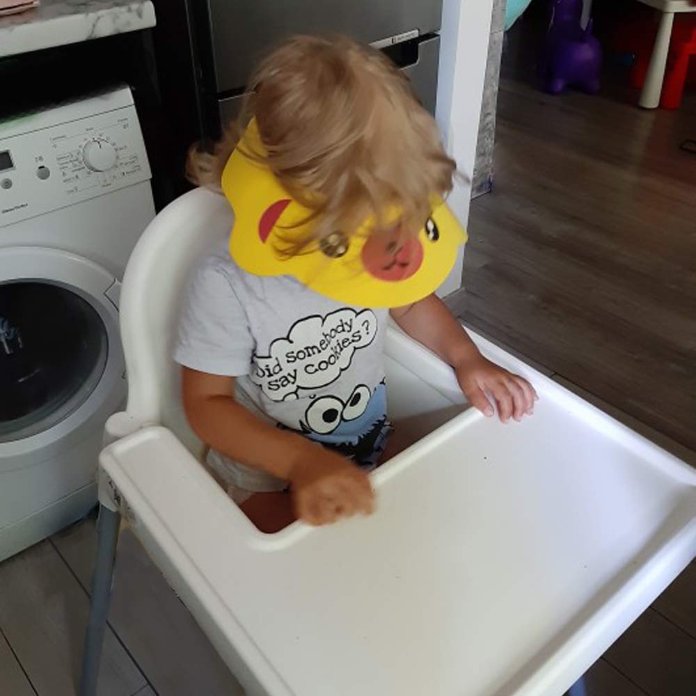 SUNTRADE cartoon visor green bear design helps keep water out during hair washing.