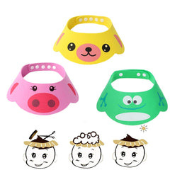 SUNTRADE cartoon visor yellow frog design shields eyes during bath time.