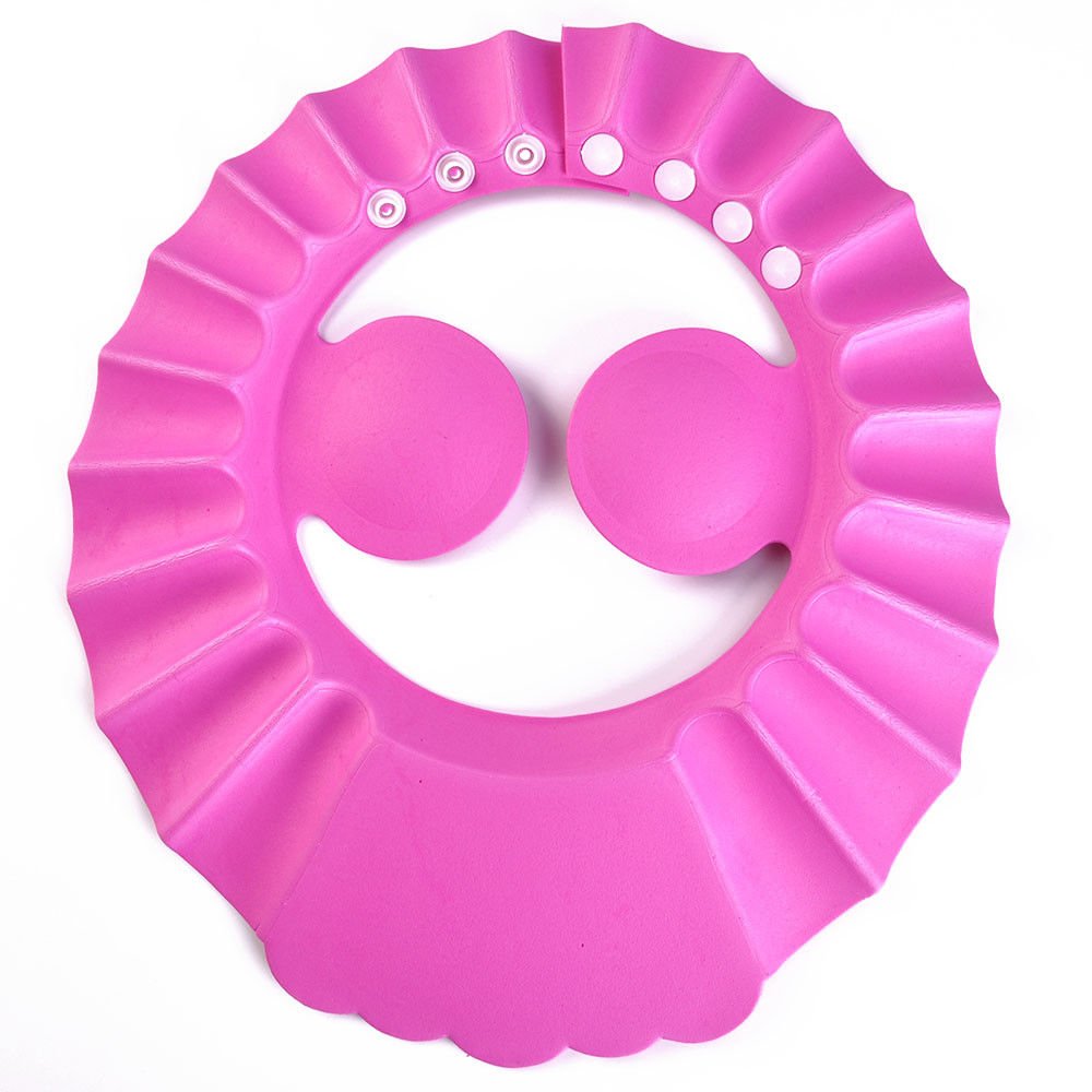 SUNTRADE eye-protection bathing cap during shampoo: reduces water spray to eyes.