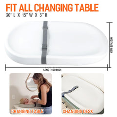 SUNTUE foam-soft safety pad shown with skin-friendly comfort during changes.