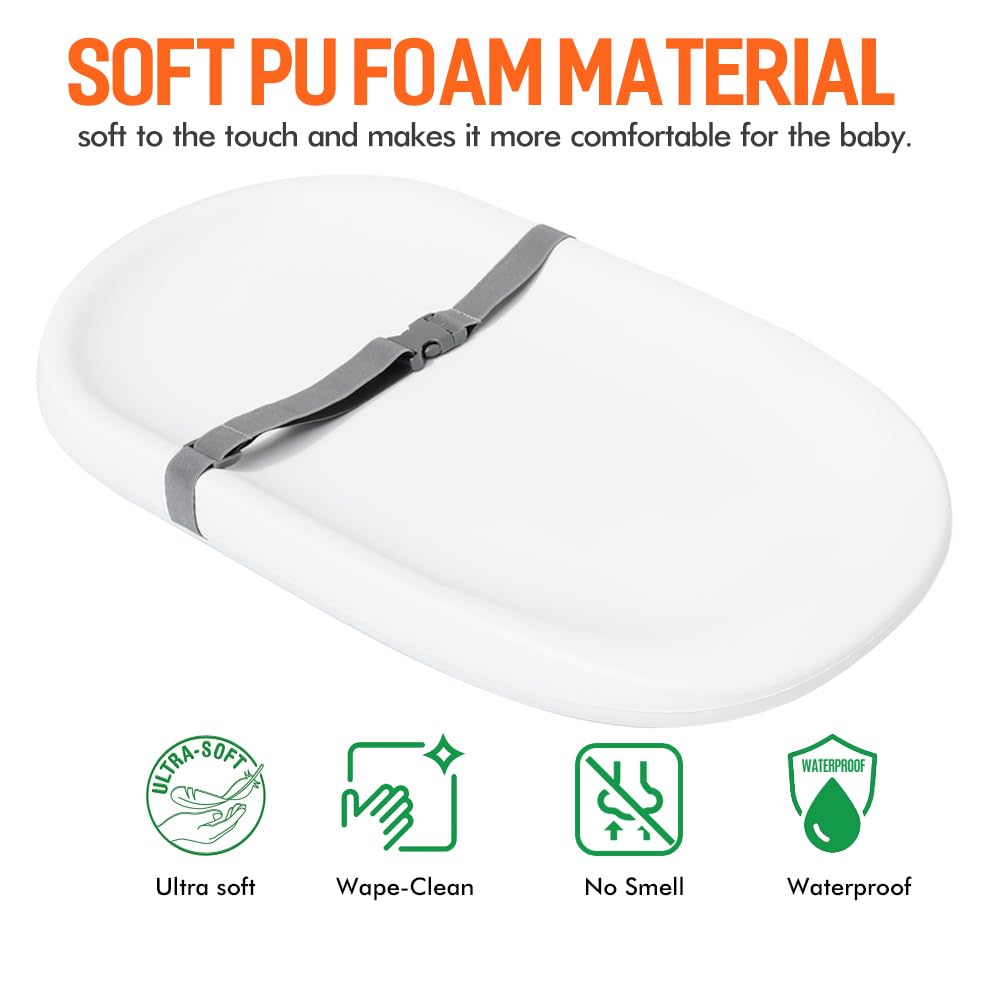 SUNTUE changing pad table-topper image highlights easy-clean surface for diaper duty.