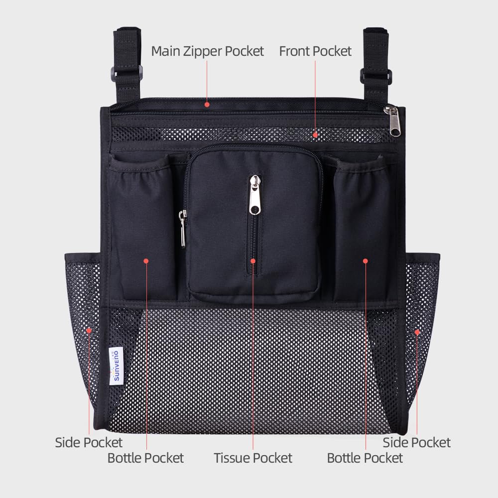 SUNVENO 2-pack caddies mounted on handle for easy reach during strolls