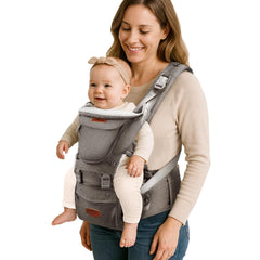 SUNVENO 3 in 1 ergonomic carrier hip seat view showing secure adjustable fit