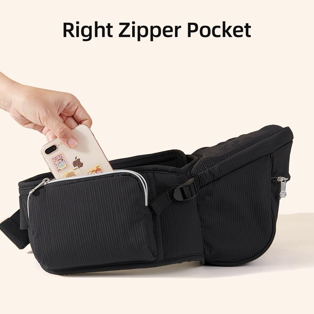 Sunveno side pocket and bottle holder keep baby gear within reach.