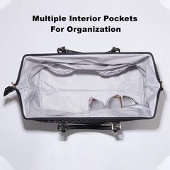 SUNVENO diaper bag four-organizational-pockets help sort wipes, diapers, and creams.