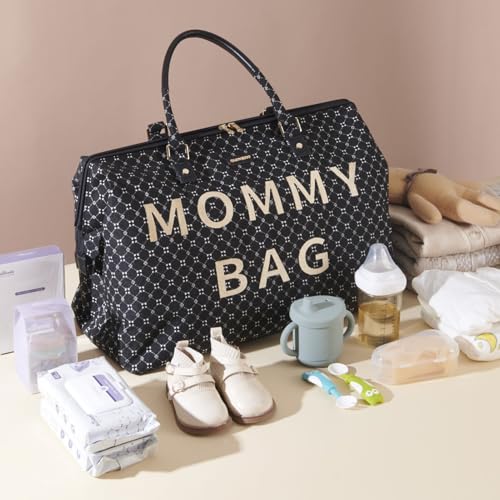 SUNVENO diaper bag three-foil pockets preserve temperature for bottles or snacks.