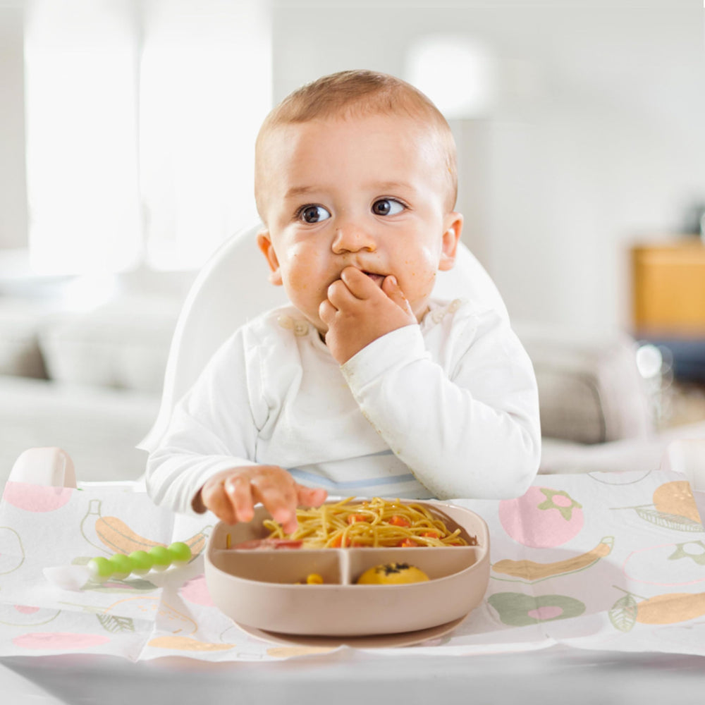 Sunveno placemats with adhesive back prevent sliding during meals