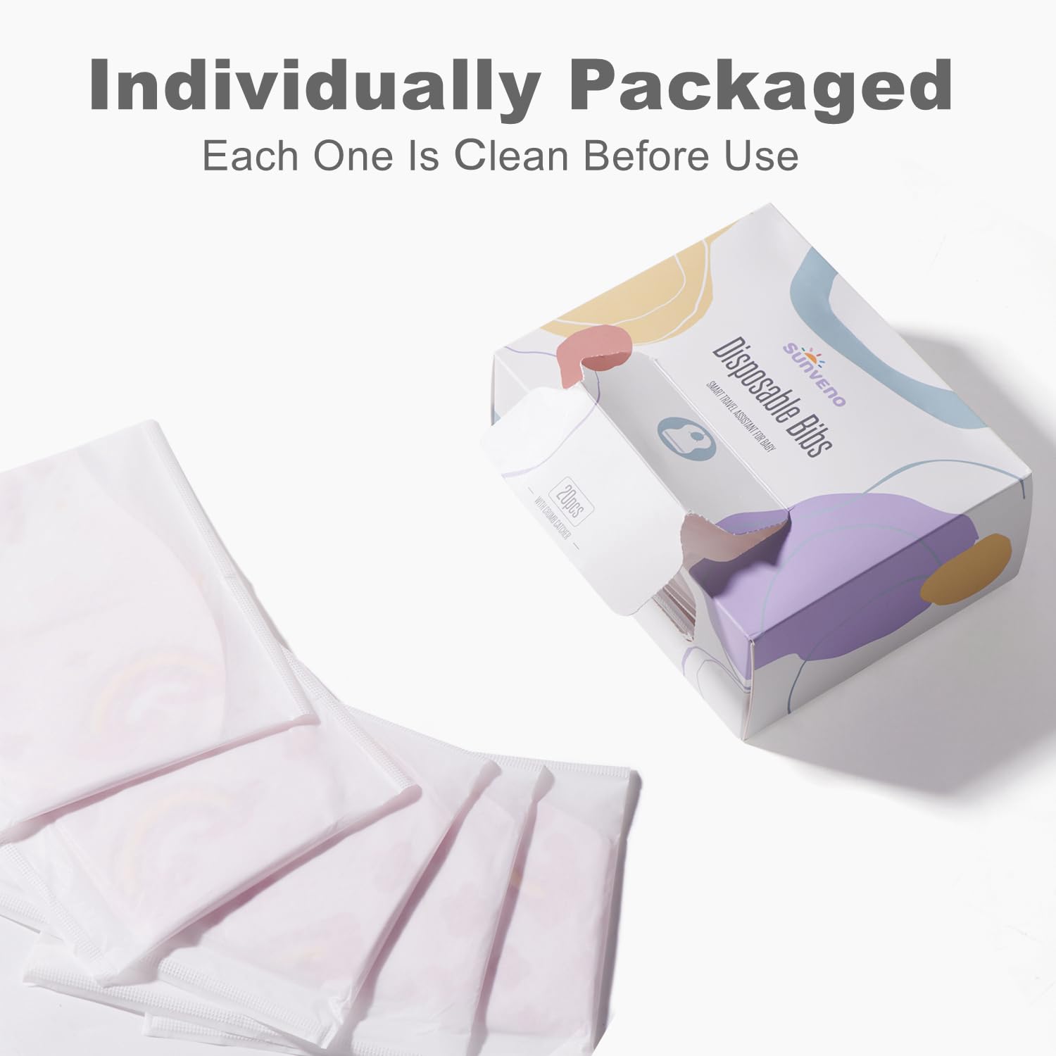 SUNVENO disposable bibs soft, skin-friendly layers for comfortable wear.