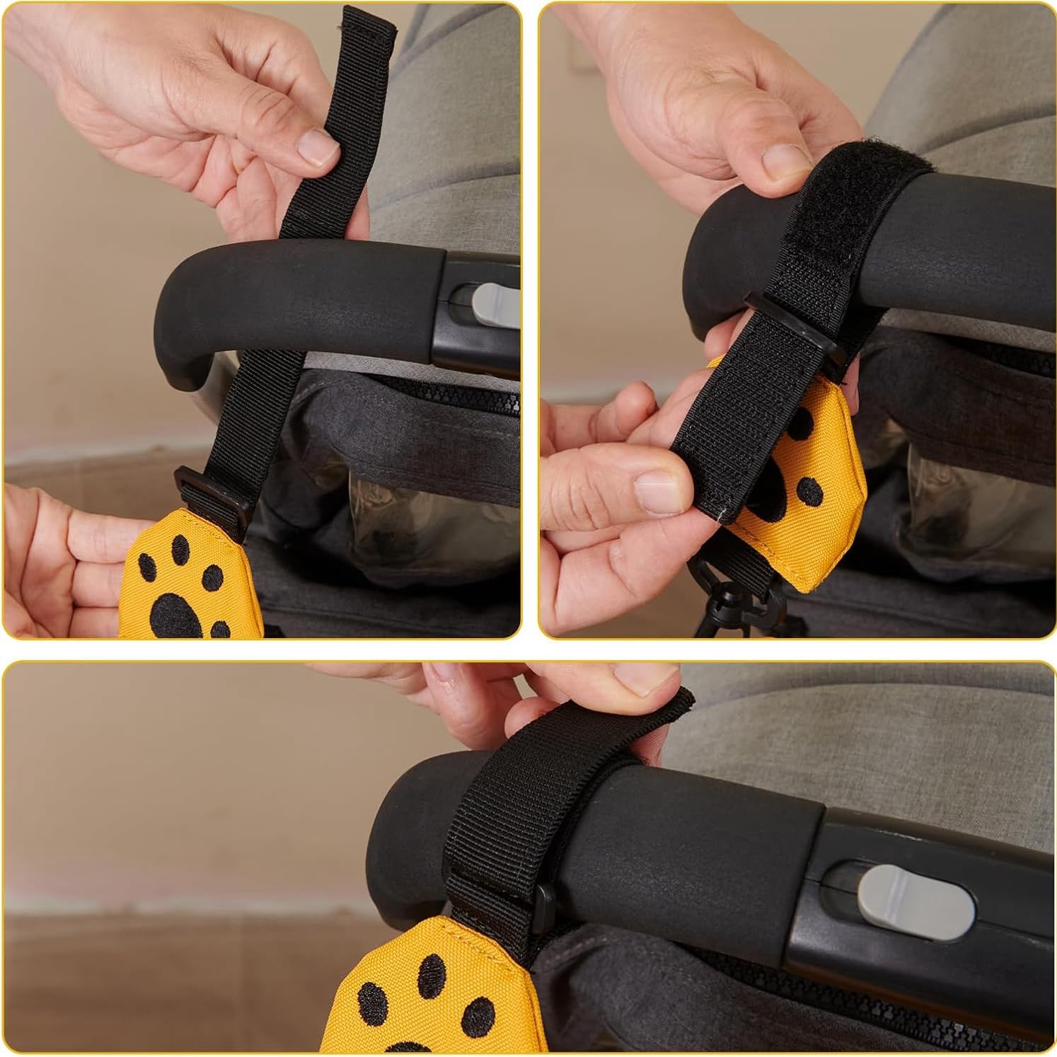SUNVENO Kitty Stroller Organizer Bag cat-ear-design closeup adds playful outing appeal for families.