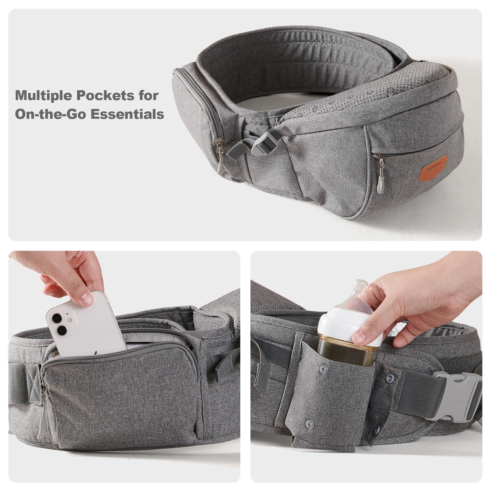 Sunveno newborn to toddler range supports growing child up to 45 lbs.