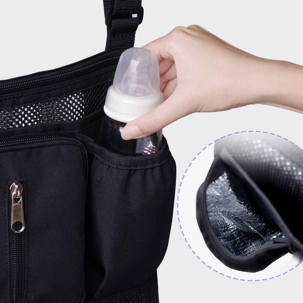 SUNVENO wipes pouch and tissue slot for quick cleanup