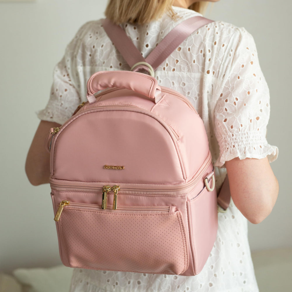 Sunveno 3-way carry supports handheld, backpack, or crossbody versatility.
