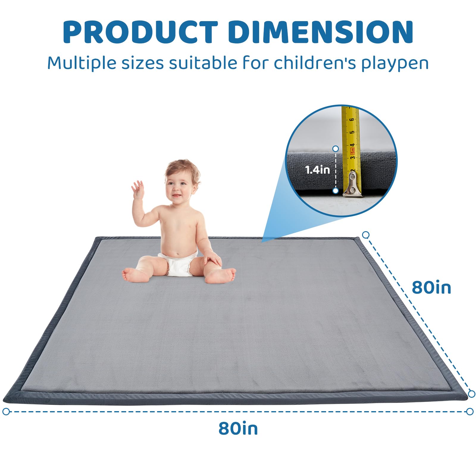 SUNYRISY memory-foam-core provides cushioned support during sit-and-play sessions.