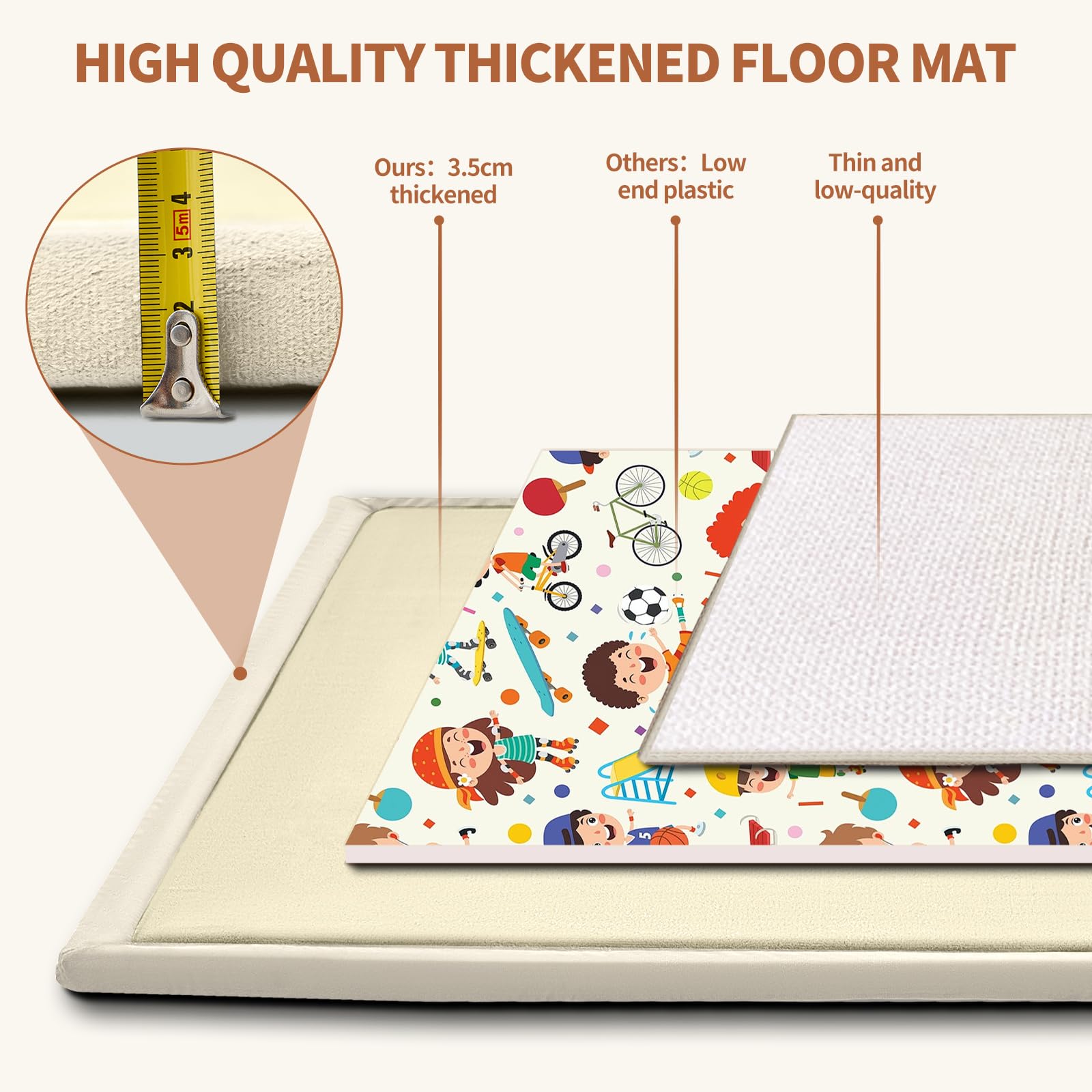 SUNYRISY padding cushions falls—enhances safety during crawling and first steps.