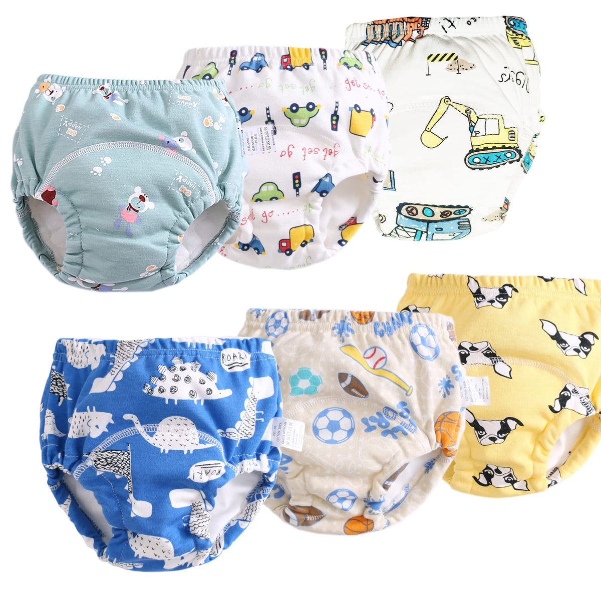 SUOBUDE potty training underwear 2T blue front view with absorbent crotch layer