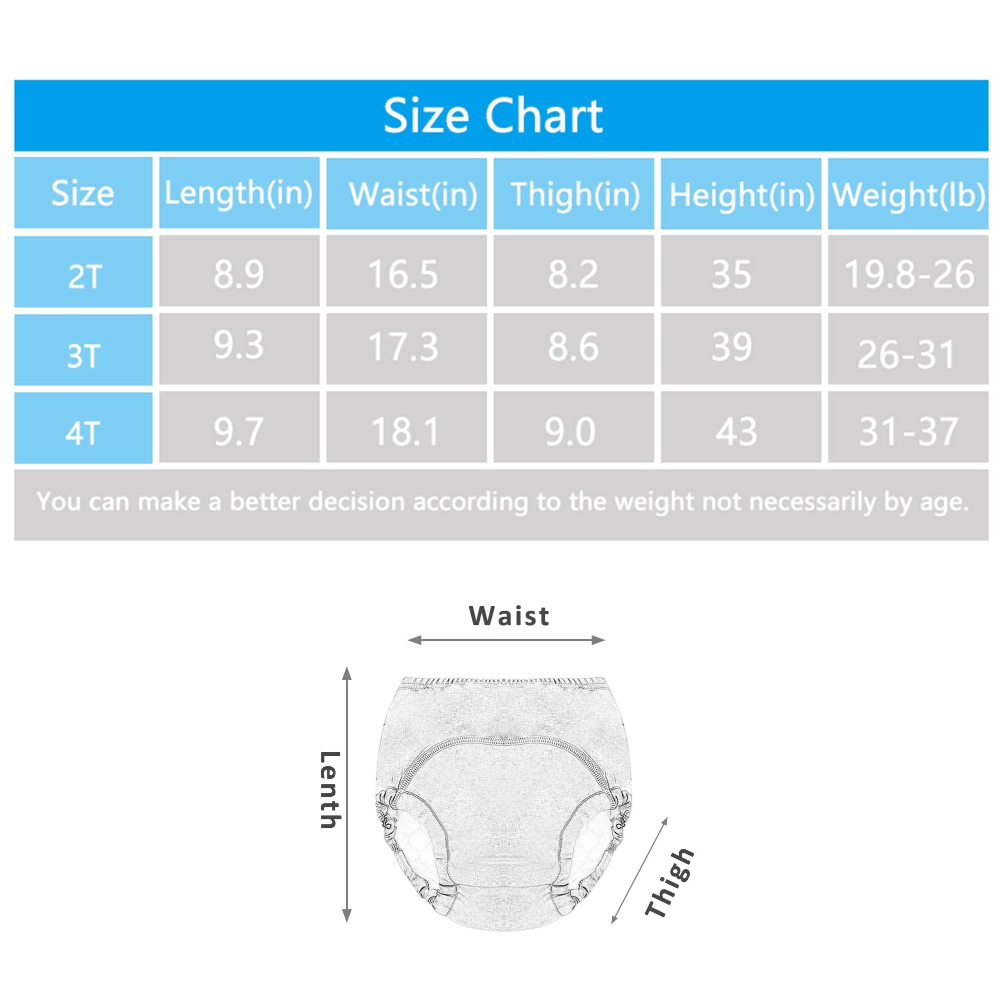 SUOBUDE kids training pants; cute pattern makes toilet training fun