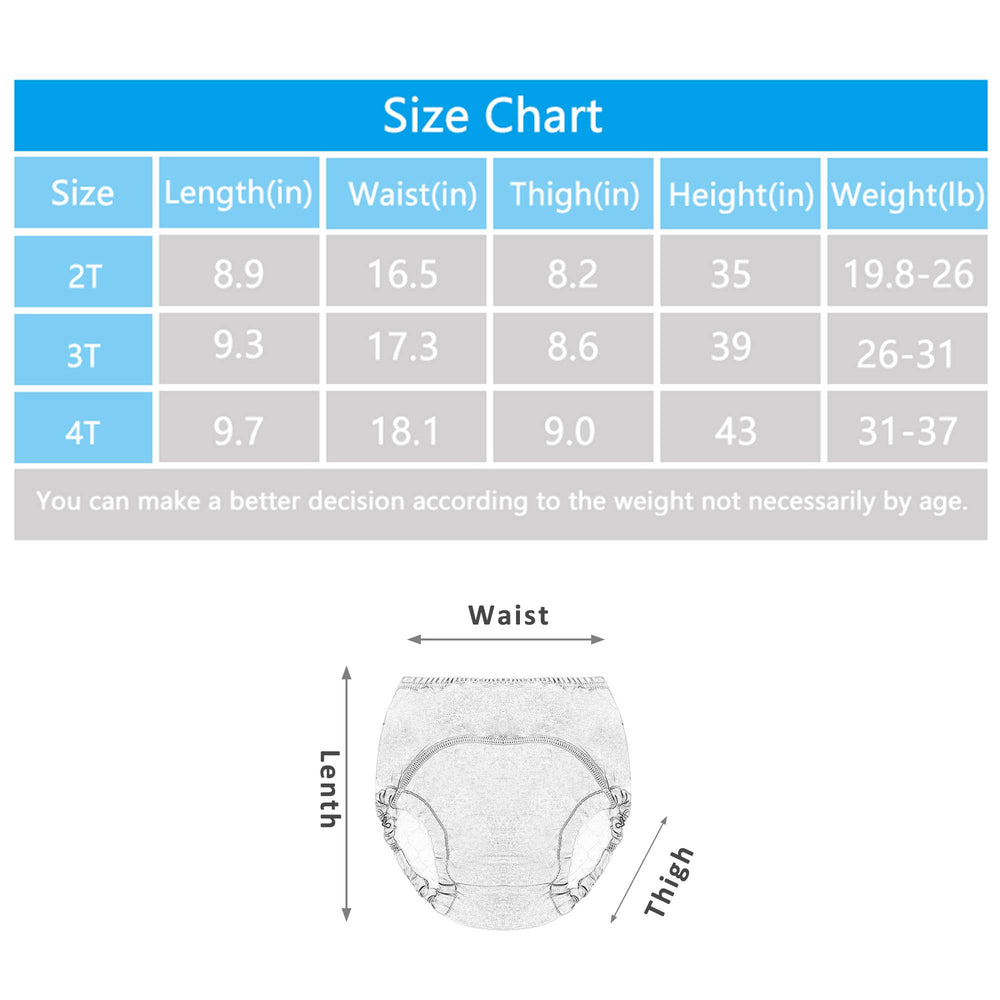 SUOBUDE kids training pants; cute pattern makes toilet training fun